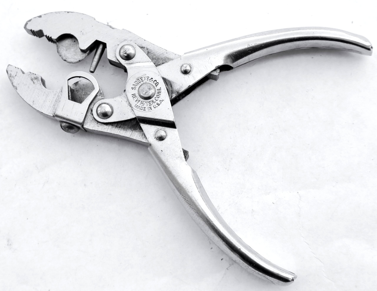 6.5” Sargent & Co. Leather Specialty Punch Pliers w Parallel Jaws / Mt Top Tools