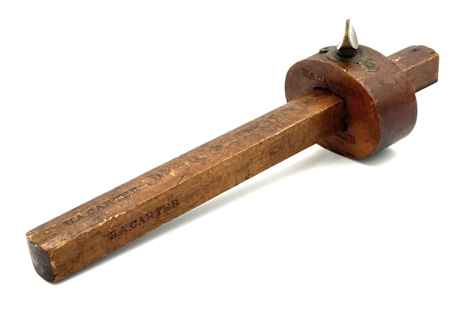 Antique Marking Gauge W/ Brass Fittings Woodworking