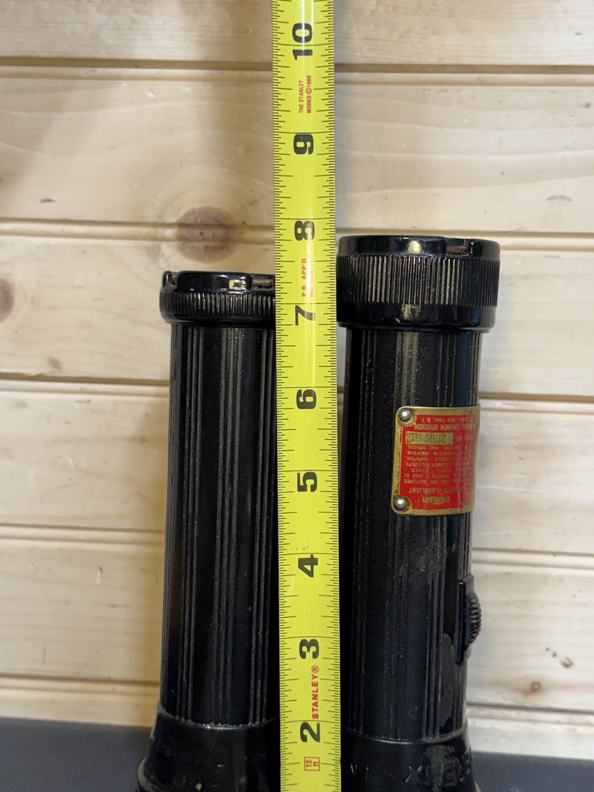 Vintage Eveready Flashlight Lot Of 2 Black US Bureau of Mine Permissible Safety