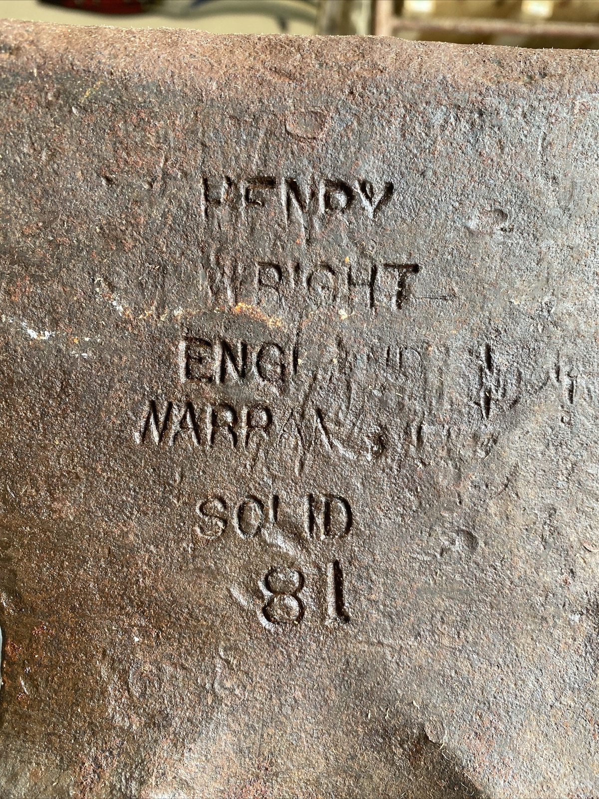 Rare 81 lb. Henry ( Peter) WRIGHT ANVIL BLACKSMITH ANVIL (n44