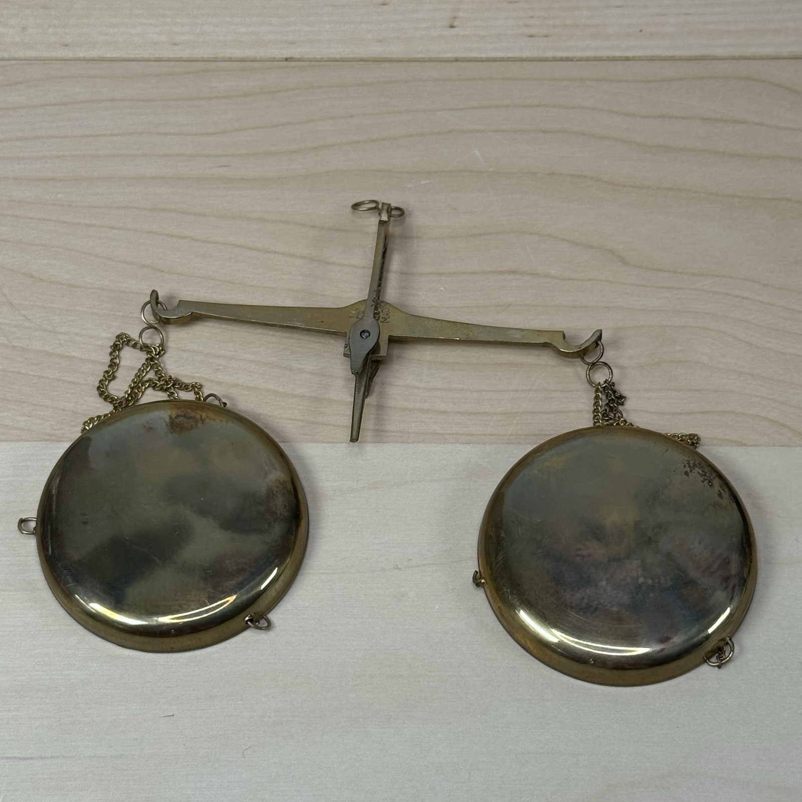 Vintage Brass Balance Scale w/ Gram Weights in Original Case Made In India 50g