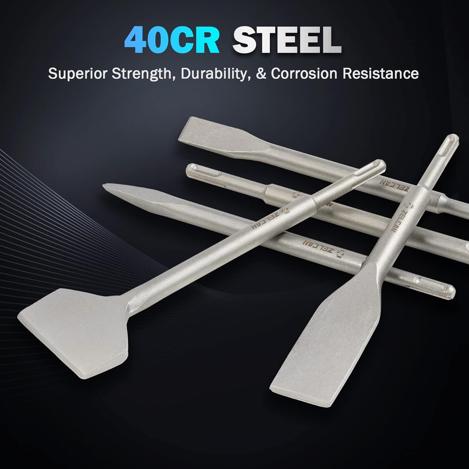Versatile 6-Piece Masonry Chisel Set – SDS Plus Drill Bits for Home Projects