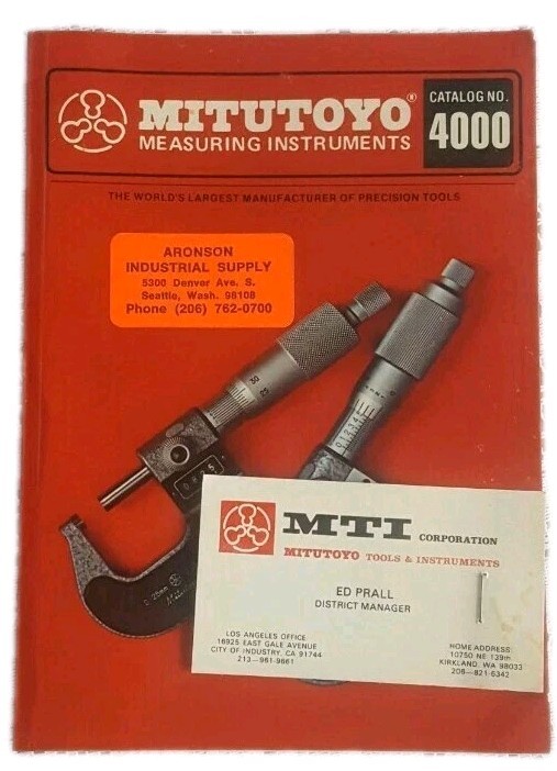 Mitutoyo Measuring Instruments Catalog No. 4000 1979 Vintage Paperback