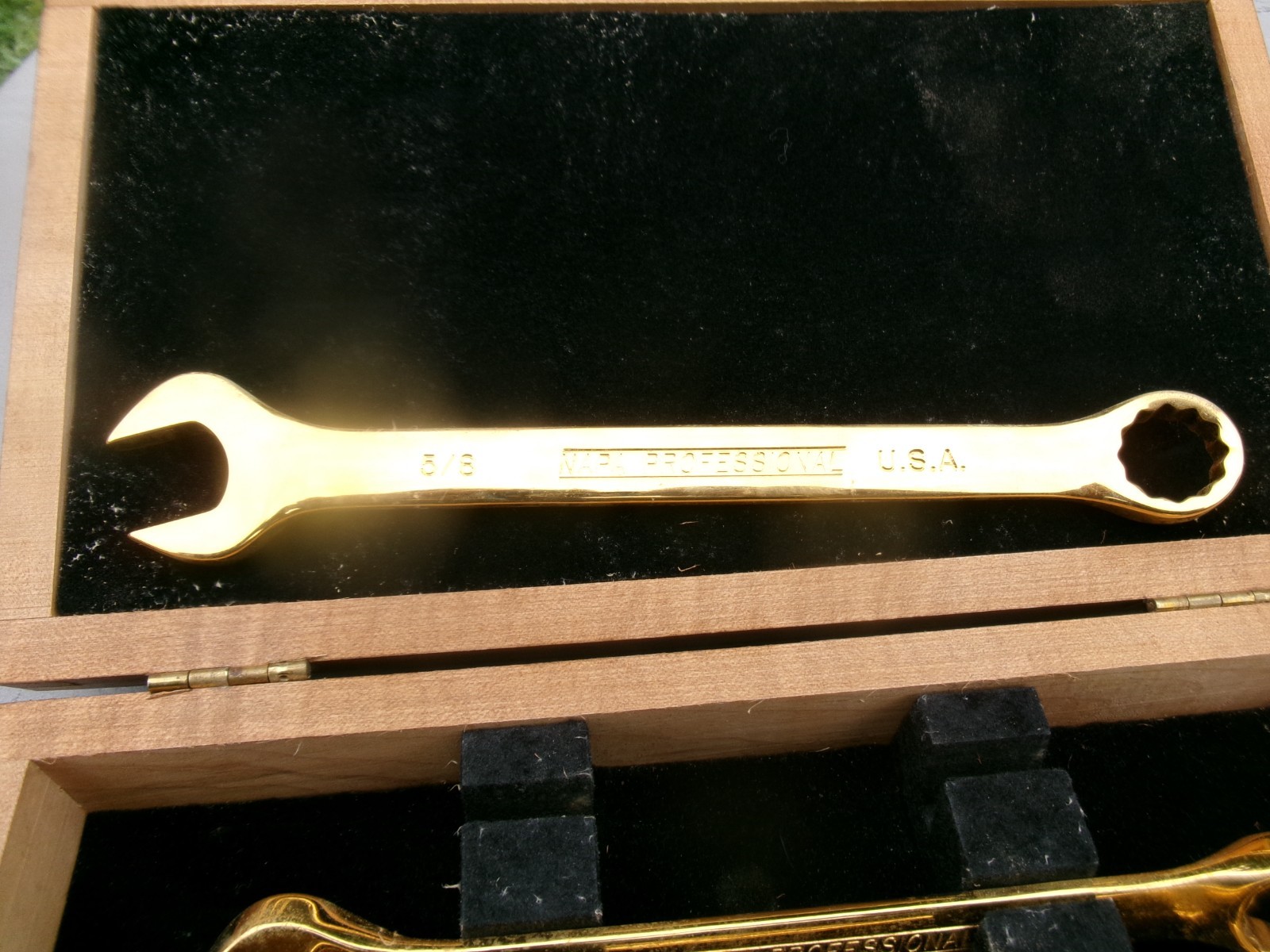 NAPA gold plated wrenches 14k 3/8 7/16 1/2 9/16 5/8 vintage nos chevy ford mopar