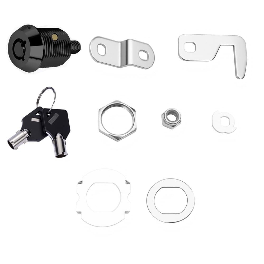Toolbox Lock Tubular Cam Replacement Hook 5/8 Inch, Black Pack of 1