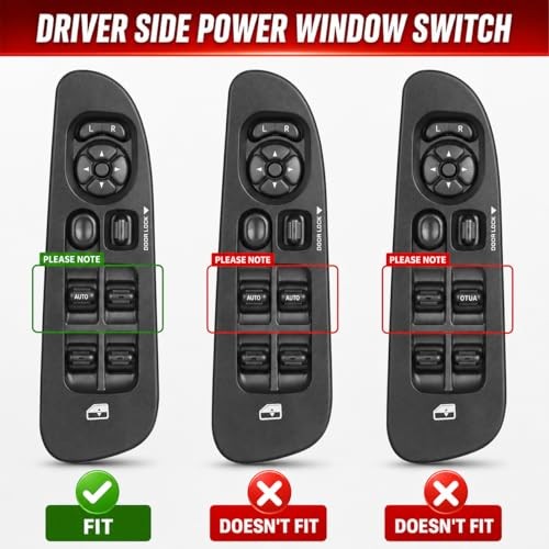 56049805AB Master Power Window Switch and Bezel Compatible with 2002-2009