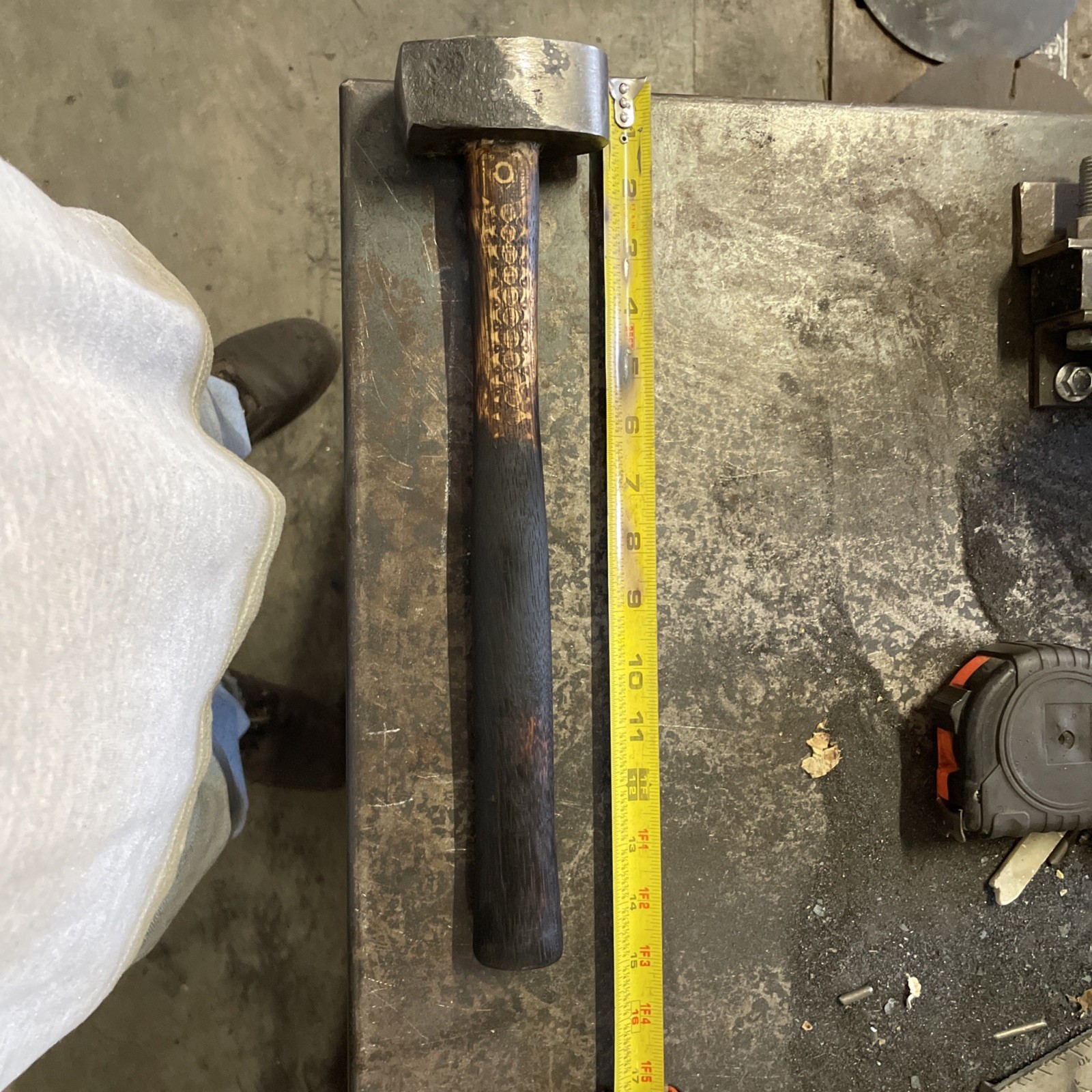 Big O Forge: 2.2Lb Dark Engraved Straight Peen (wide) 1045 Steel Hand Forged USA