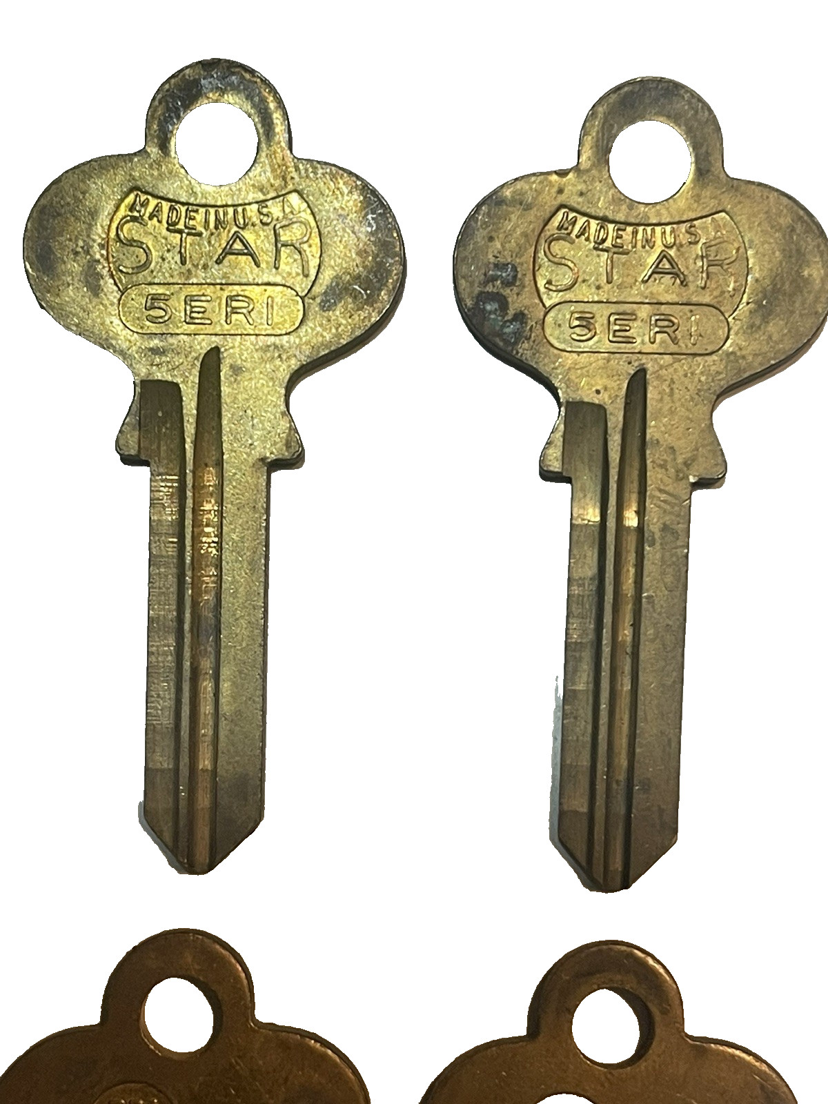 LOT of 4 STAR Key Blank Blanks USA Uncut Brass NOS 5ER1 ILCO ER5 TAYLOR 119