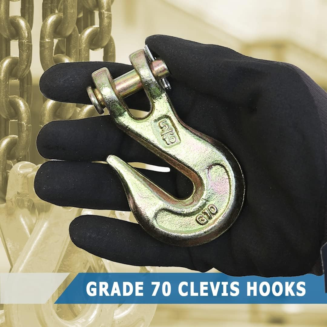 2 Pack – 5/16” Grade 70 Forged Clevis Grab Hook, 21,600Lbs Breaking Stren