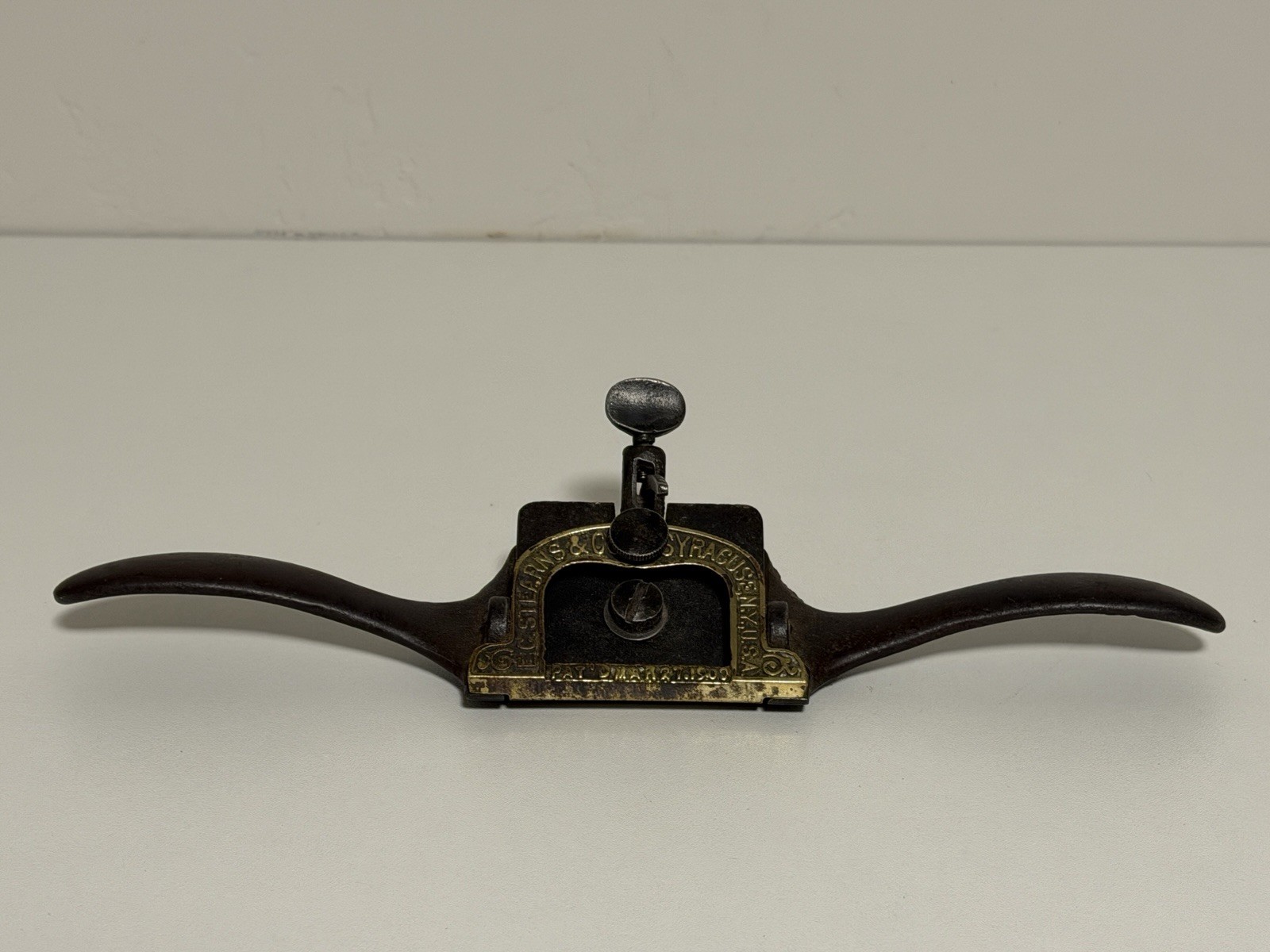 Vintage E.C. Stearns & Co. No 13 Adjustable Spoke Shave Hand Tool Patent 1900