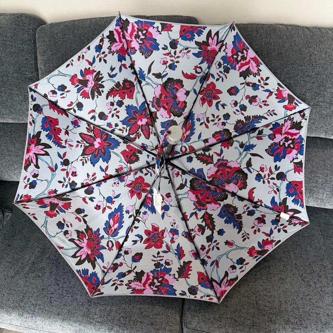 Vera Bradley Umbrella Foldable Vineyard Floral Purple Gray Used