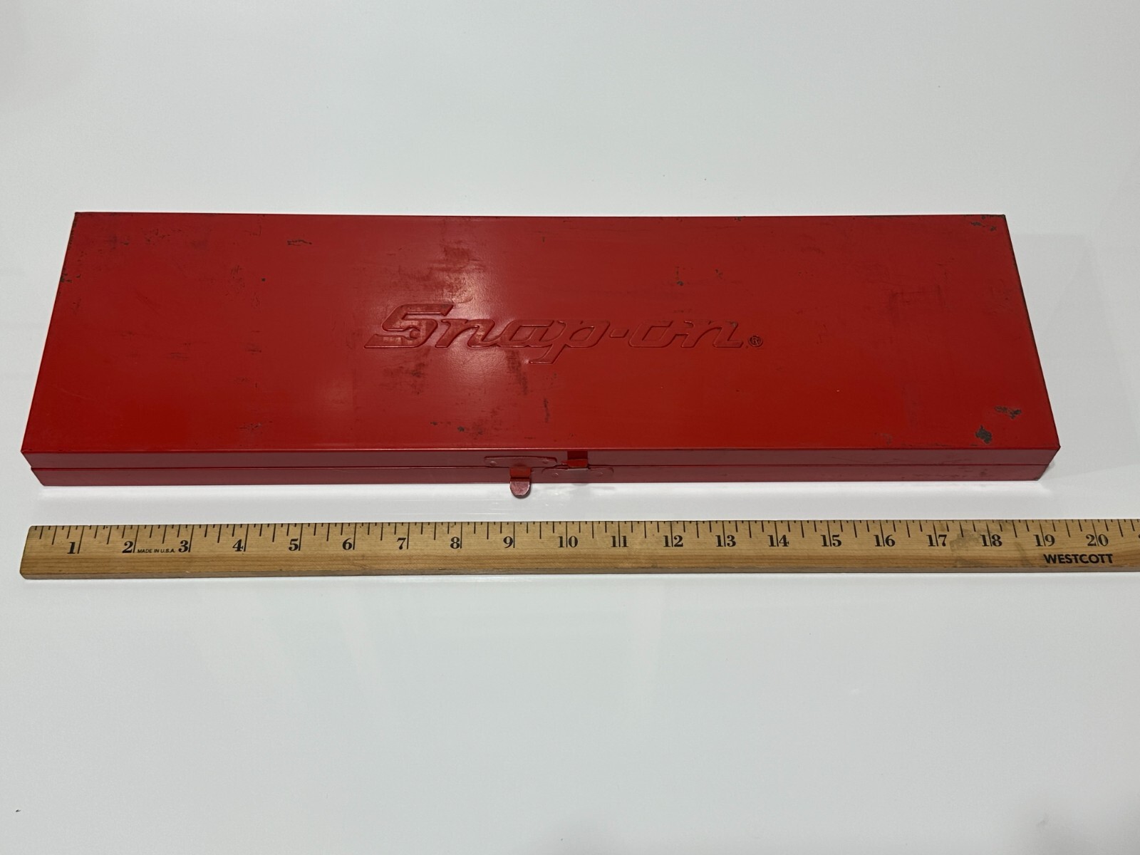 Snap On Tools USA KRA-284A (Kenosha WI) Red Metal Tool Case Box – 19″ x 5-1/2″