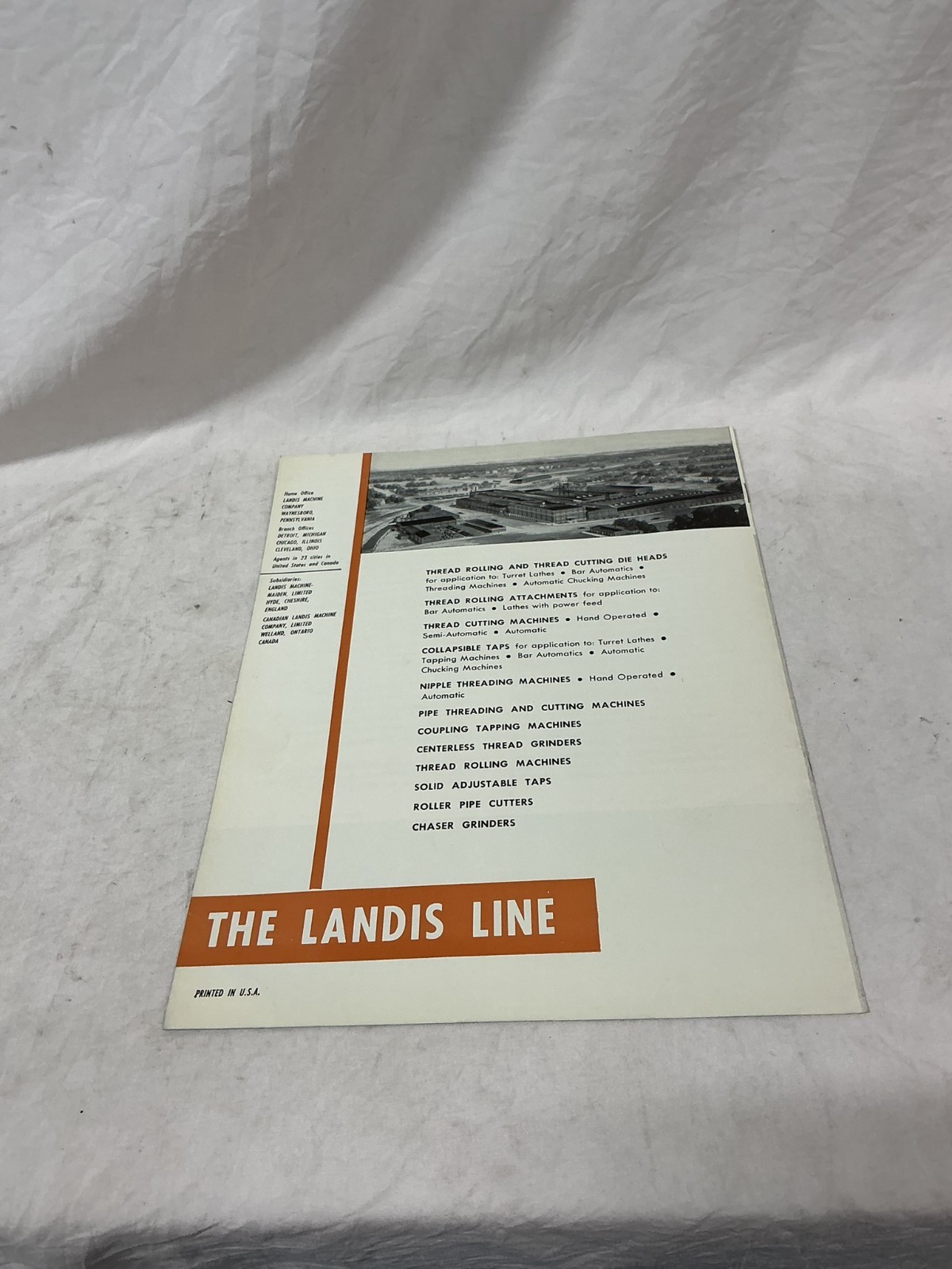 March 1963 Landis Machine Company Thread Tips Bulletin Brochure Pamphlet