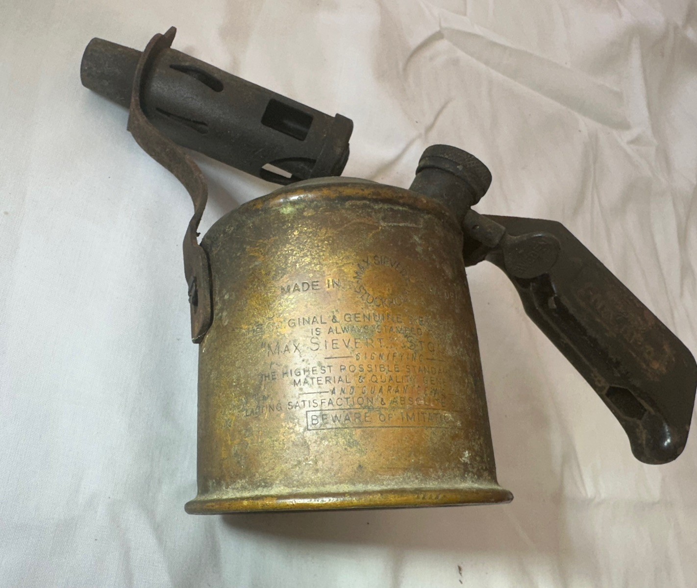 Max Sievert Vintage Brass Blow Lamp Torch 10148 Sweden. In fantastic condition.
