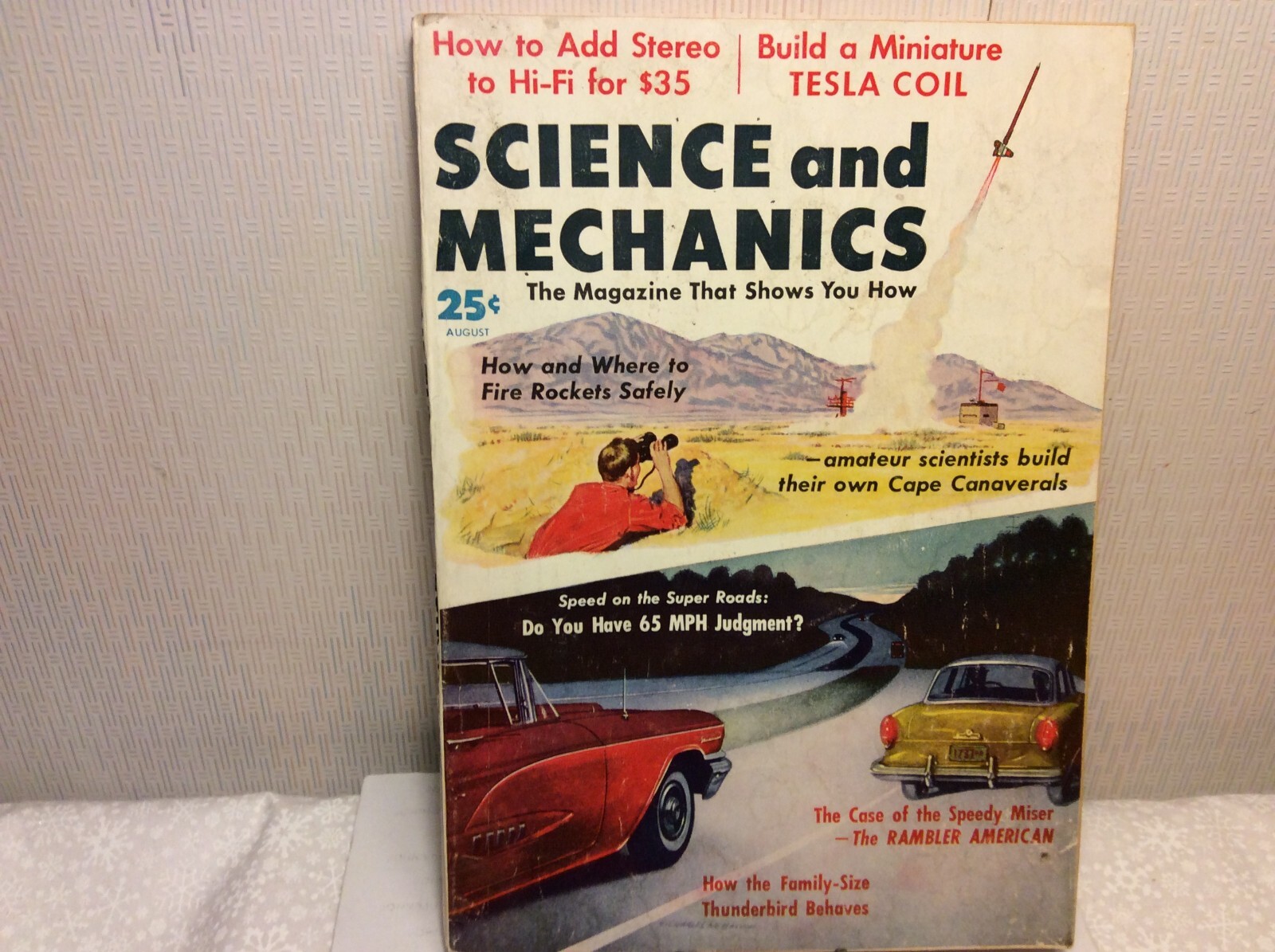 SCIENCE AND MECHANICS AUGUST 1958 MAGAZINE 184 Pages-MAGAZINE THAT SHOWS YOU