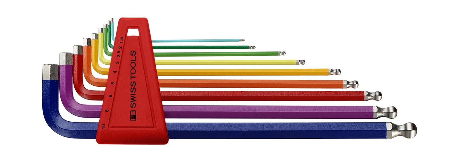 PB Swiss Tools PB 212LH-10 RB Ballend hex set long rainbow