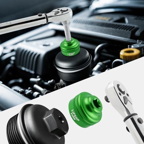 Oil Filter Socket, 3/8″ Drive For Dodge Ram 6.7L Cummins Other 28MM Green