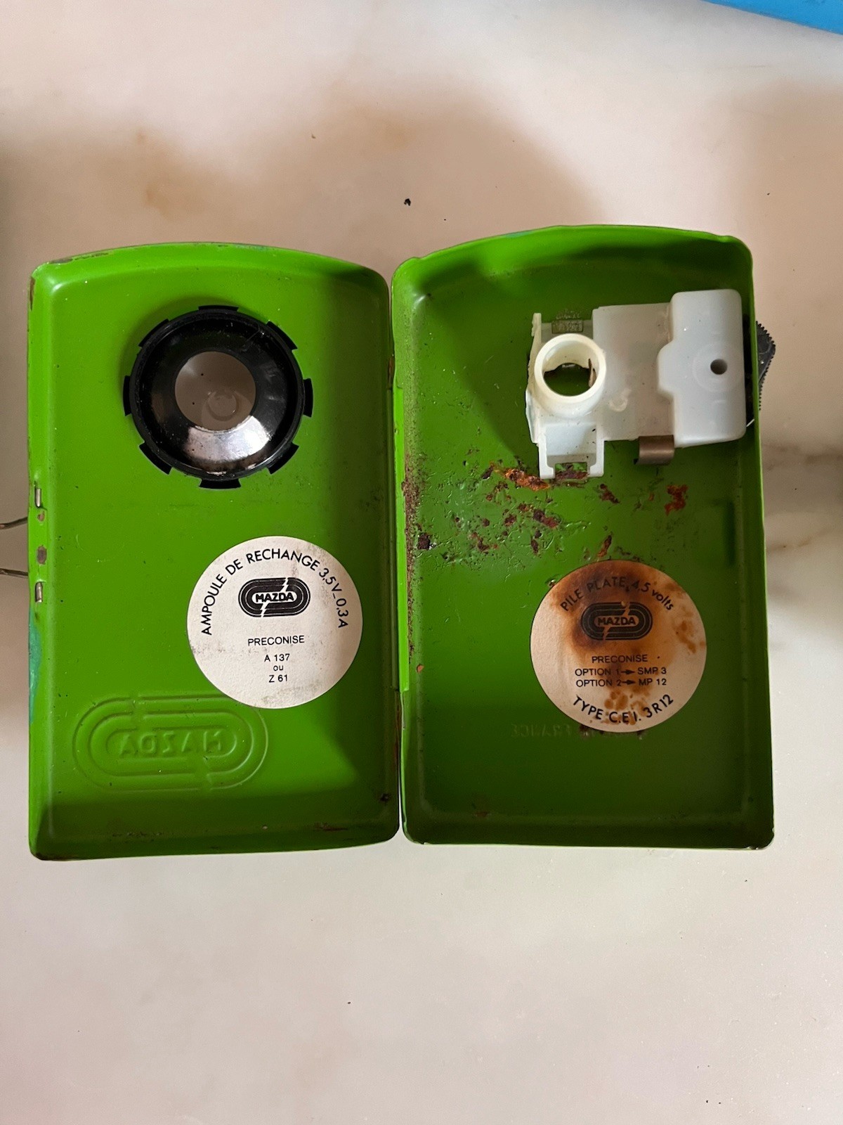VINTAGE Lot Of 5 BLUE green METAL WONDER FLASHLIGHT MADE IN FRANCE 1980’s 80’s