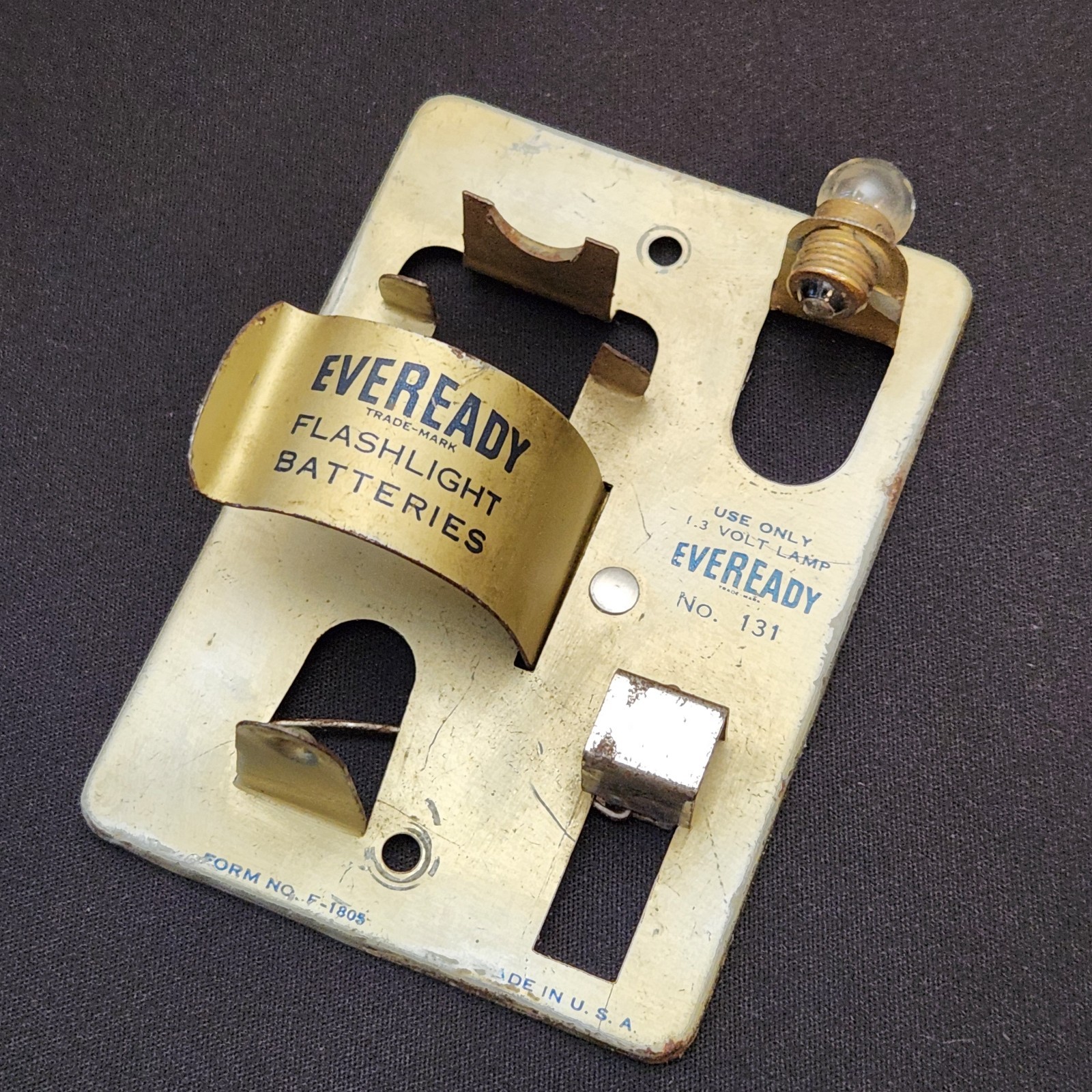 Vintage Eveready No. 131 Flashlight Battery & Lamp Tester F-1805 w/ Original Box