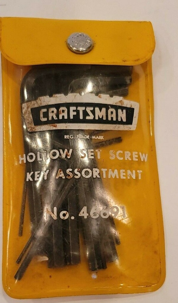 Craftsman Vintage Hollow Set Screw Key Assortment No 46691