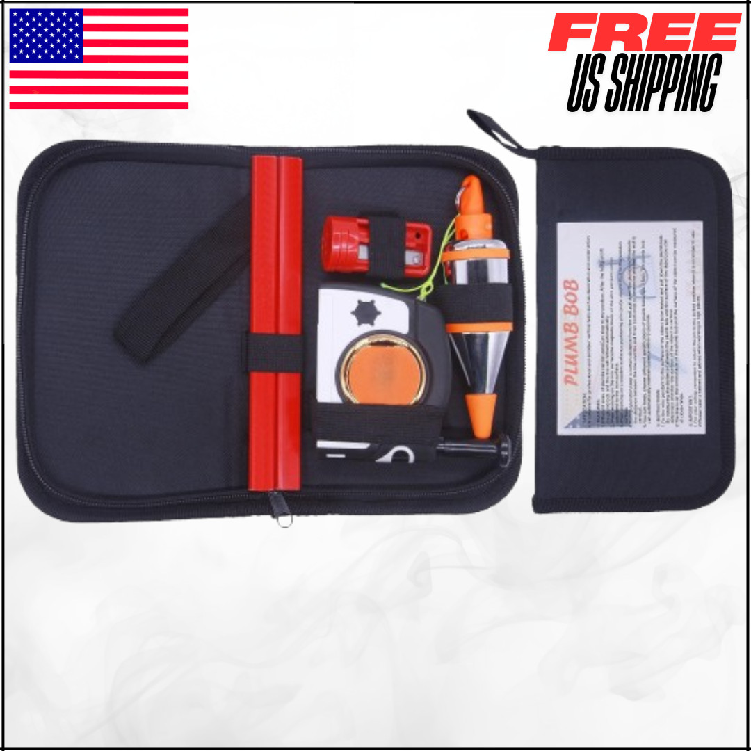 Plumb Bob Magnetic Plumb Rite W/ 14.5′ String Sharpener 2 Pencils Line Reel