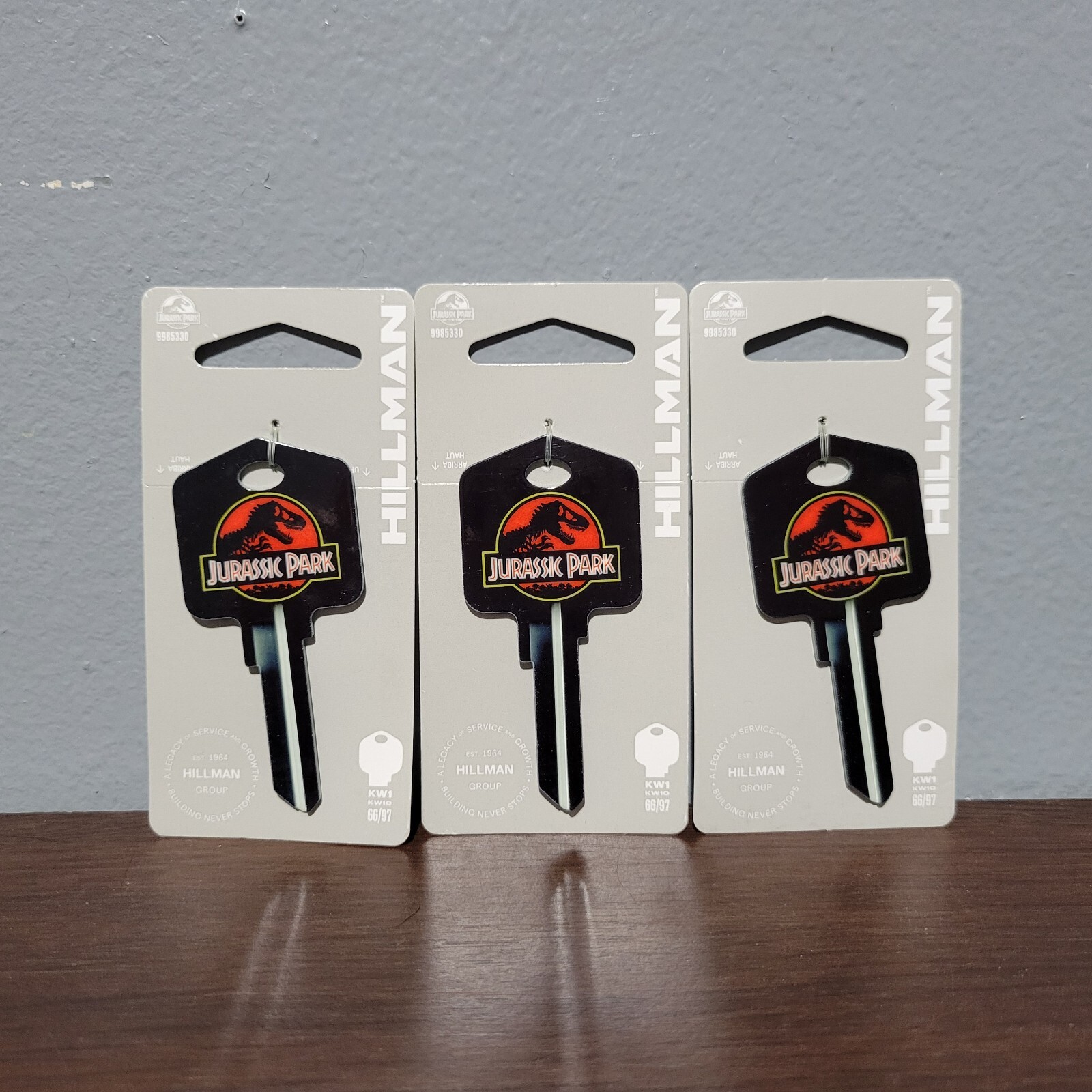 💥 3x Jurassic Park Limited Edition Oversized KW1 Uncut Blank Hillman House Key