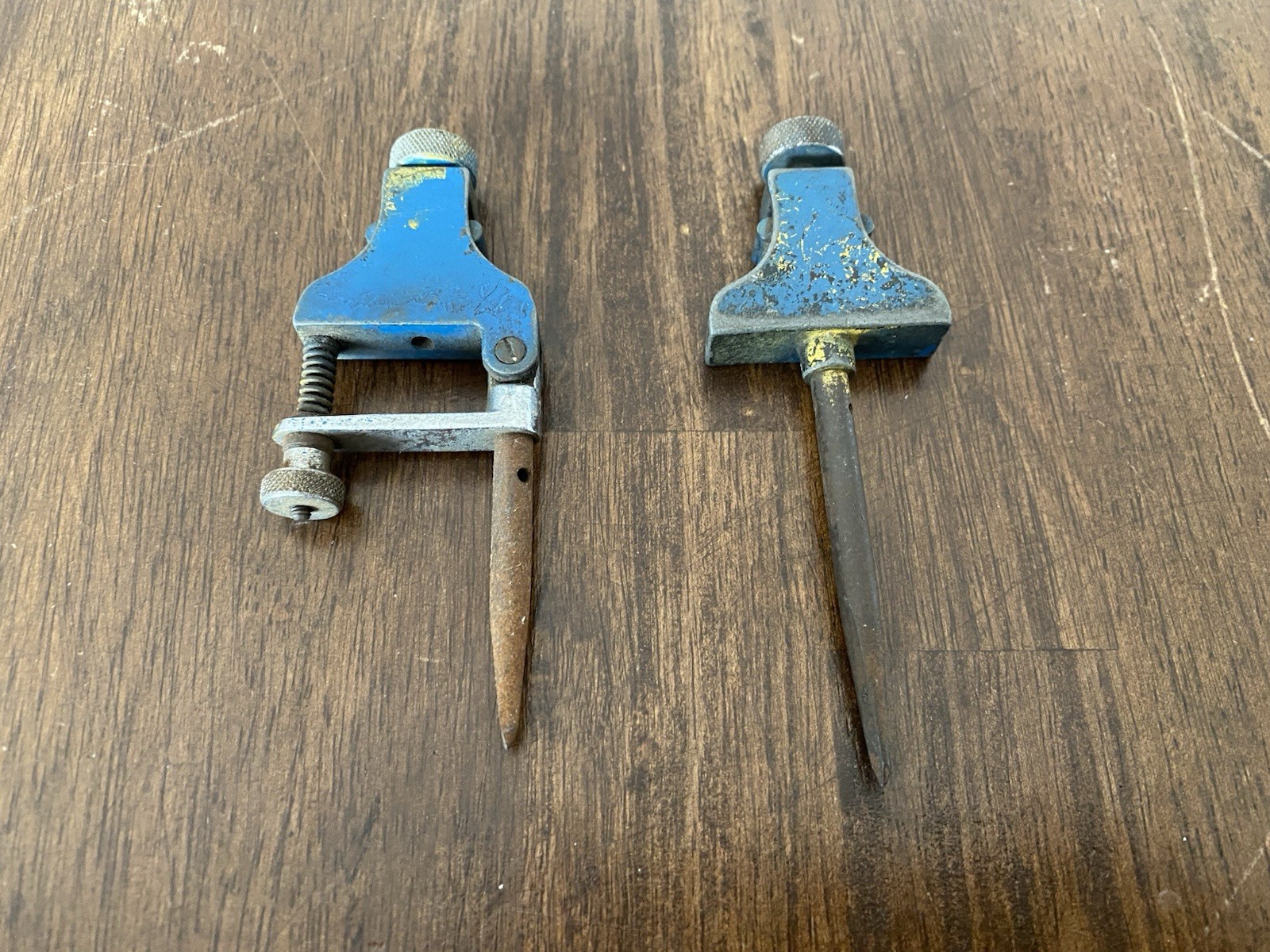 Vintage Starrett 50-A Beam Compass Trammel Heads Engineers Tool