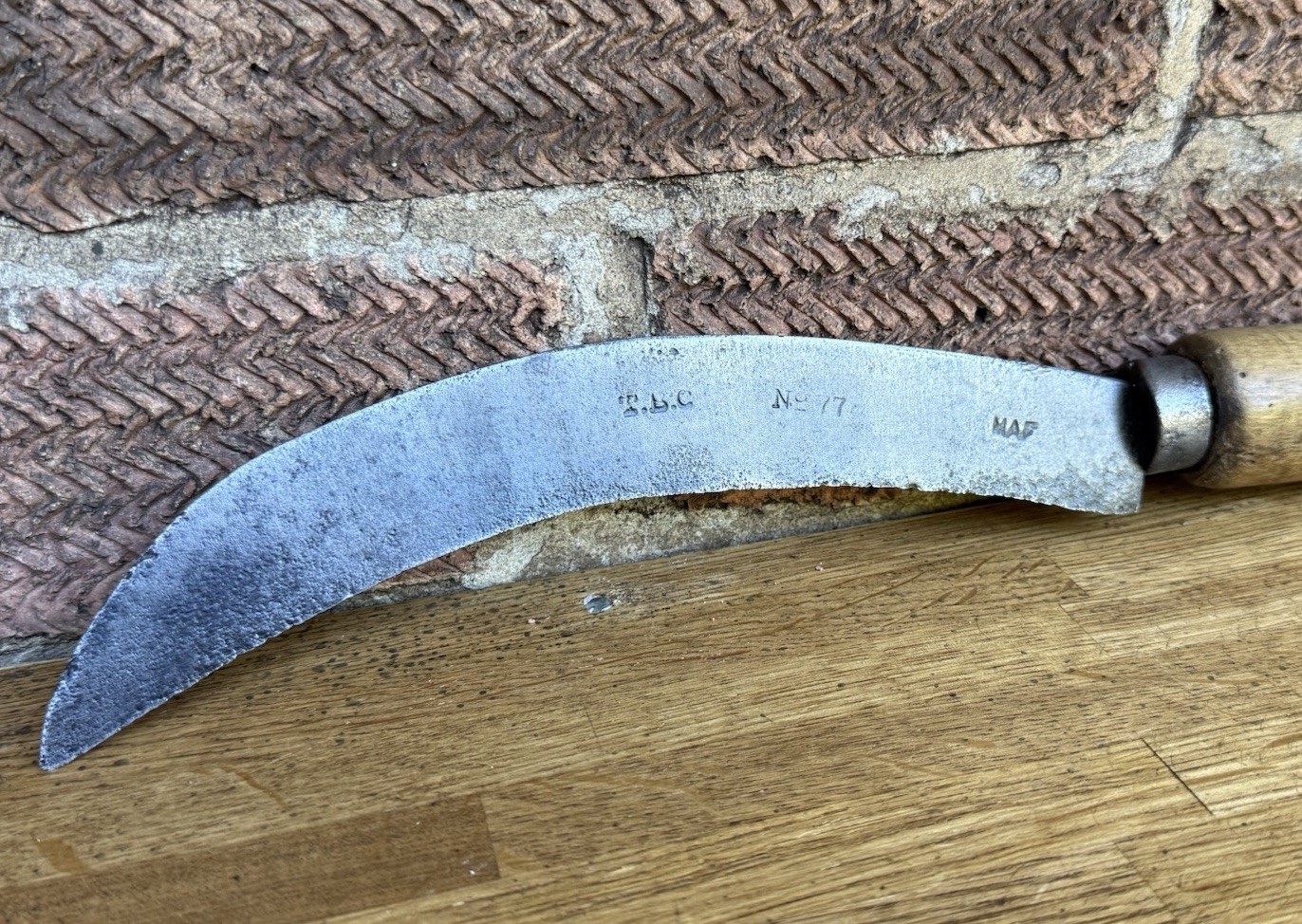 Vintage 8” T.B.C No 77 MAF Billhook Slasher Hedgelaying Garden Old Tool