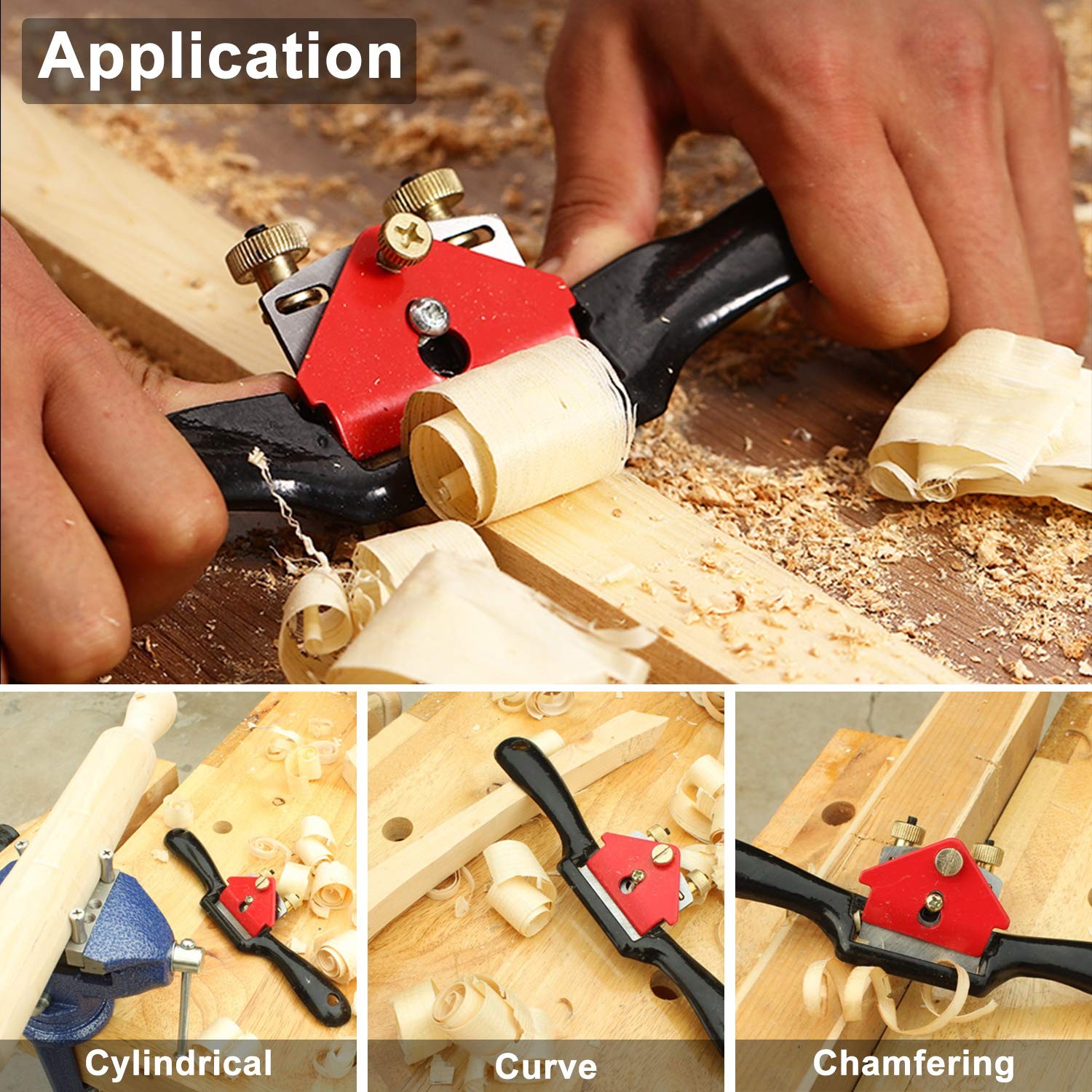 2pcs Adjustable Spokeshave With Flat Base 6pcs Metal Blade And 1pcs Portable Woo
