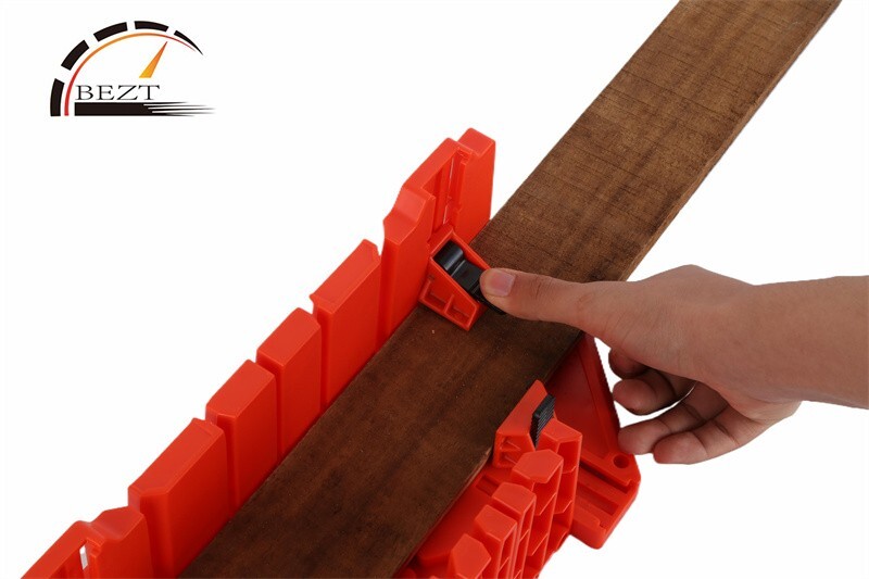 Plastic Clamping Miter Saw Box w/ 4 Clamp for Woodworking Carver Carpenter Red