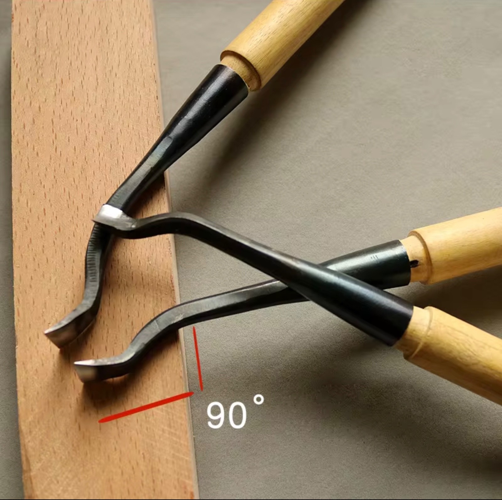 Professional Elbow Chisel Woodworking Set 240mm Carbon Steel 10/15/20/25mm 4pc