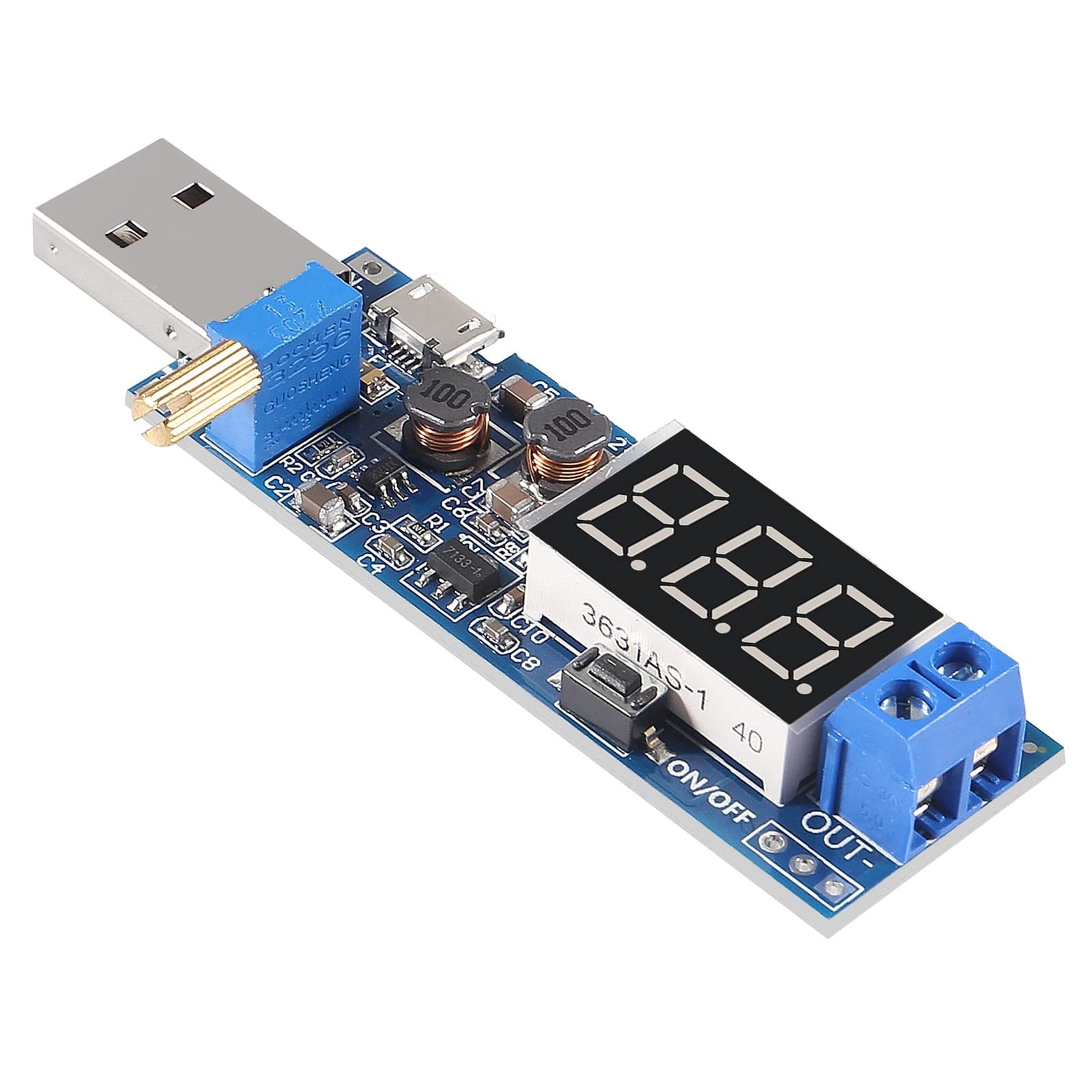 2PCS USB Step UP/Down Power Supply Module, Adjustable DC-DC 5V to 3.5V / 12V …