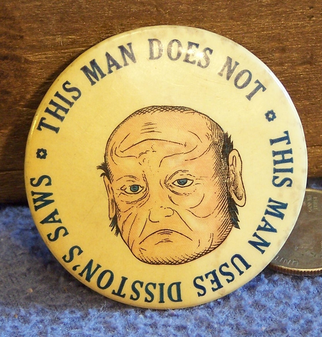 Henry Disston hand saw celluloid advertising mirror smiling man AJ Keil Phila