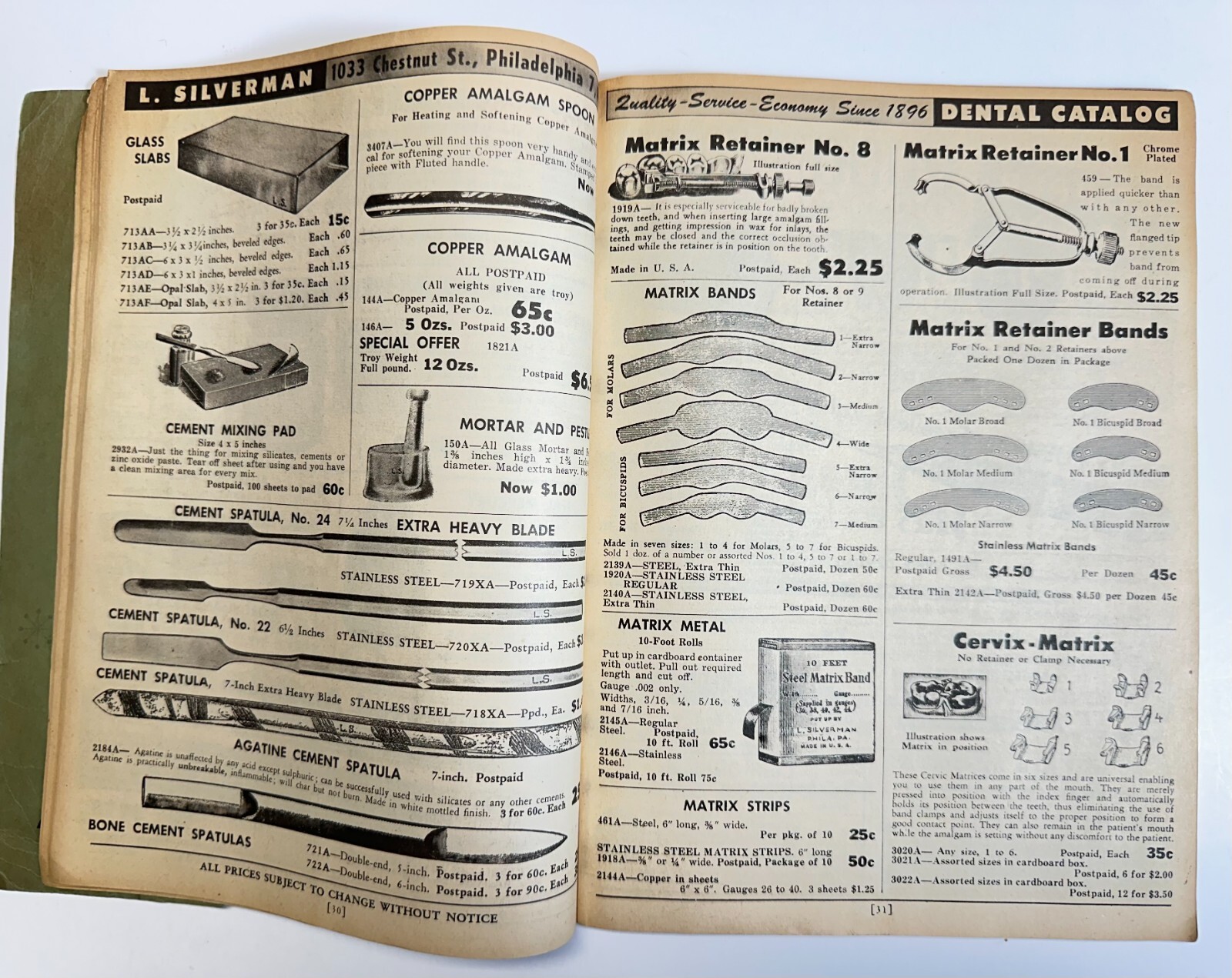 1953 Silverman Dental Supplies 57th Year Mail Order Catalog Philadelphia PA