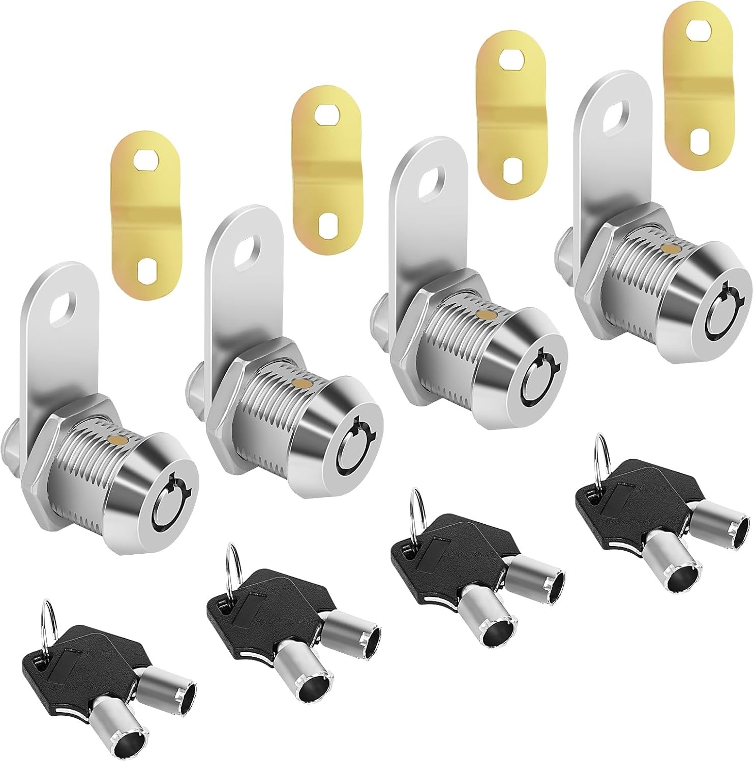 Cam Locks Keyed Alike 5/8″ RV Storage Lock 4PCS 5/8 Inch, Chrome