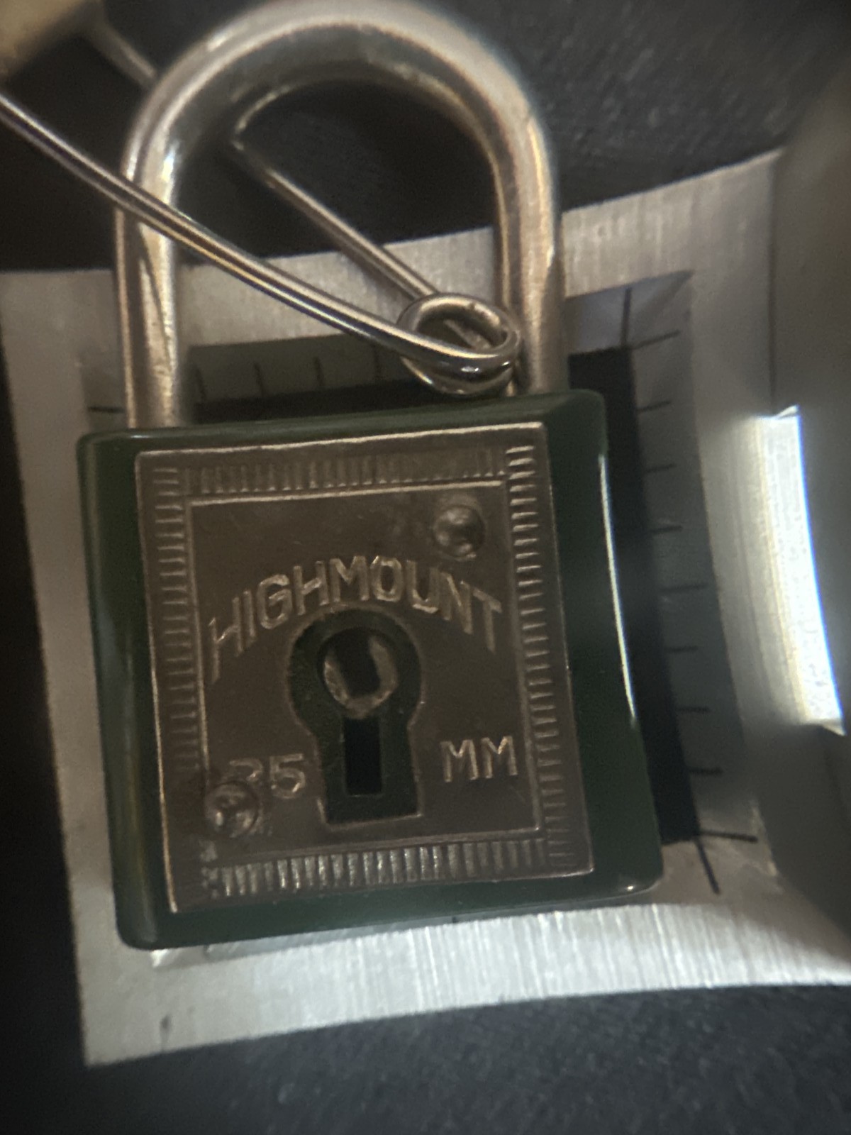 Vintage HIGHOUNT Green Padlock w/ Key Mini Working Lock