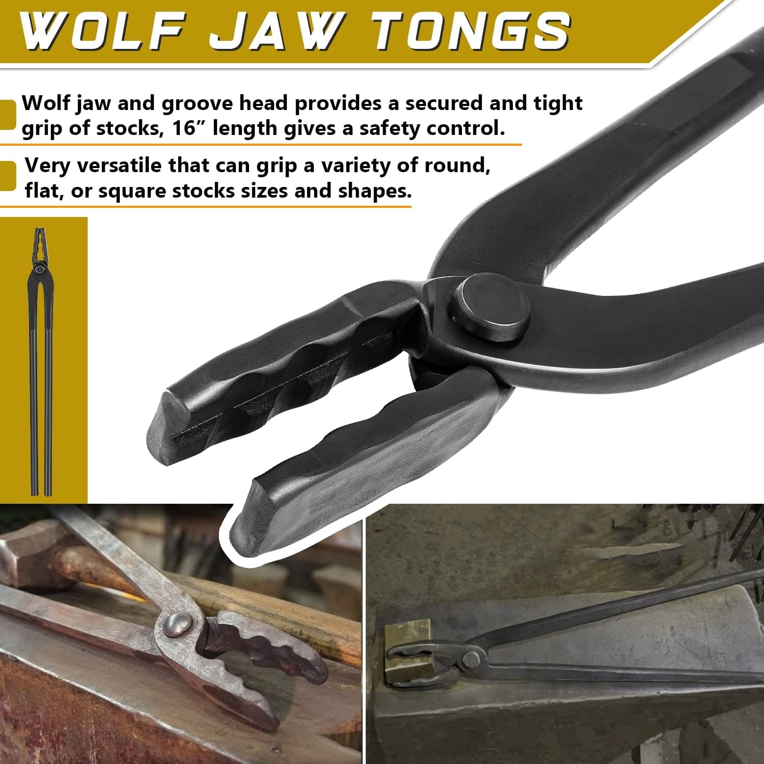 Professinal Blacksmith Tongs 5PCS/Set For Knife Making Tongs Blacksmithing Forge