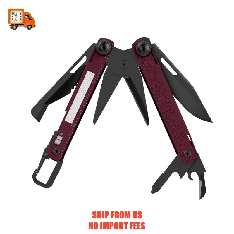 Swiss Tech 10 in 1 Multitool with Spring Action Shears AUS 8 Steel Blade Carabin