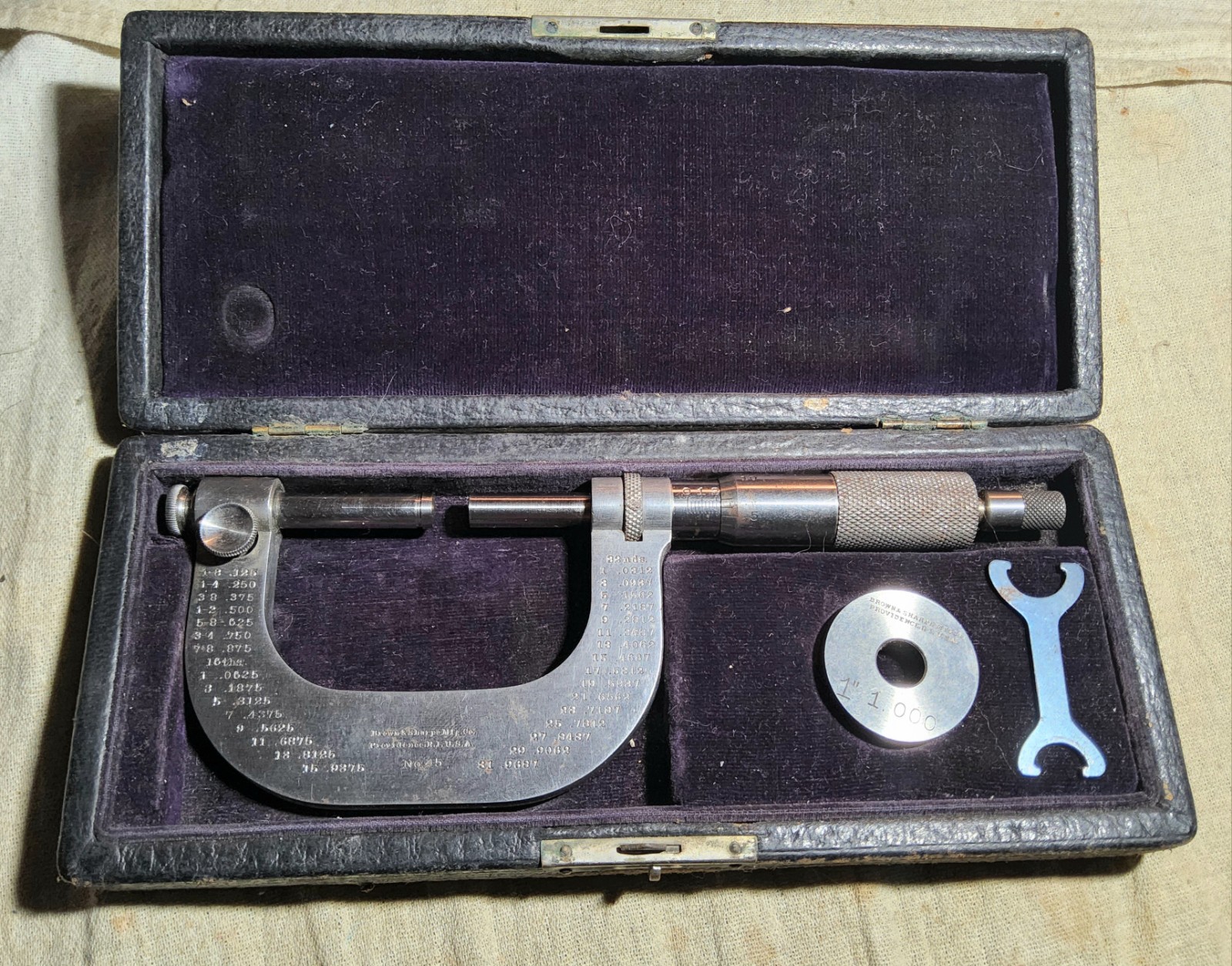 ANTIQUE DEC. 30, 1902 PATENT BROWN & SHARPE NO. 45 MICROMETER IN ORIGINAL BOX
