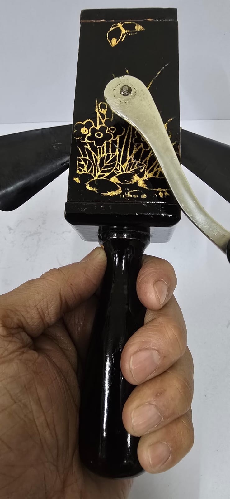 Antique Victorian Clockwork Spring Fan Hand Crank Mechanical Rare Collectible