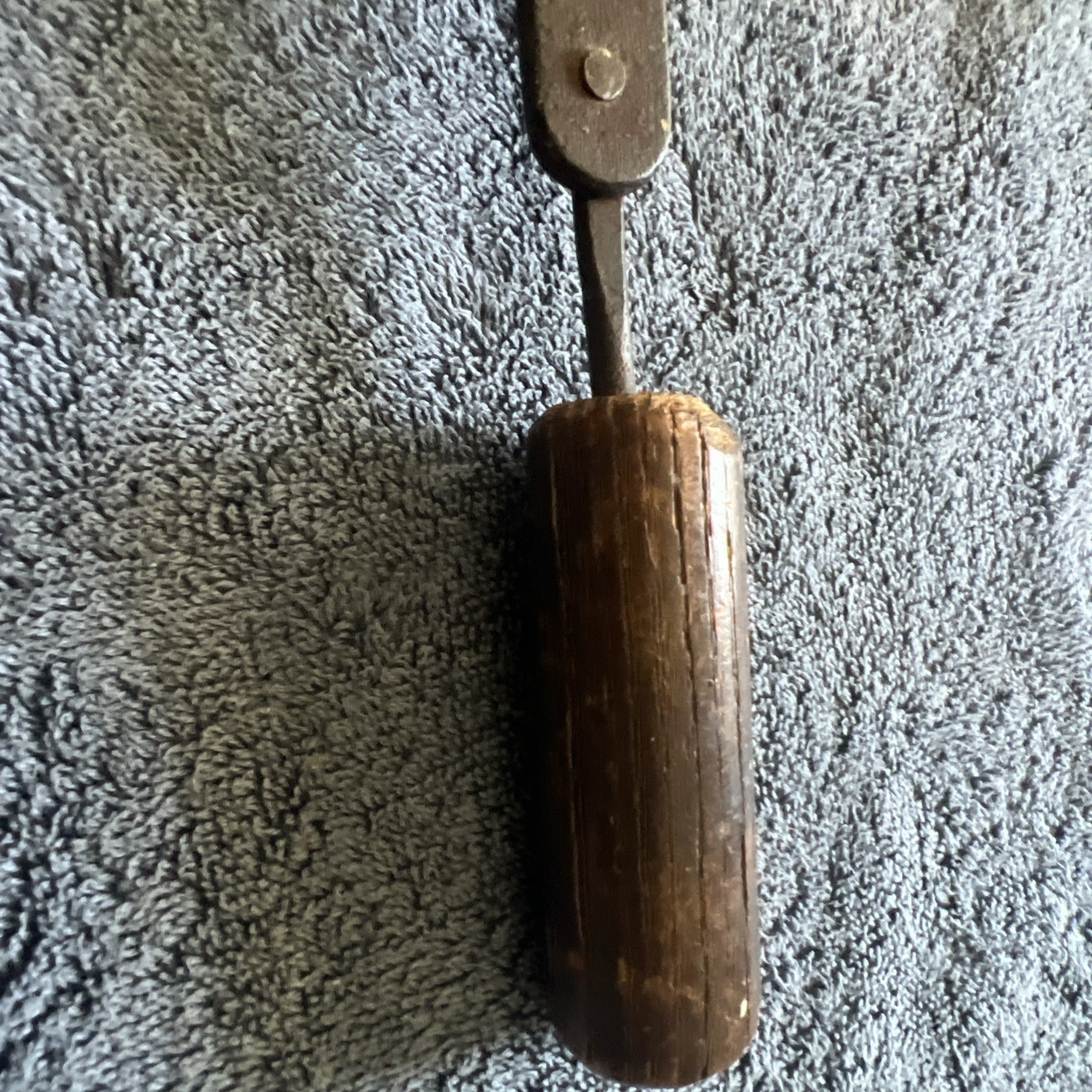 Antique/Vintage Cast Iron Lead Smelting Ladle With Wooden Handle