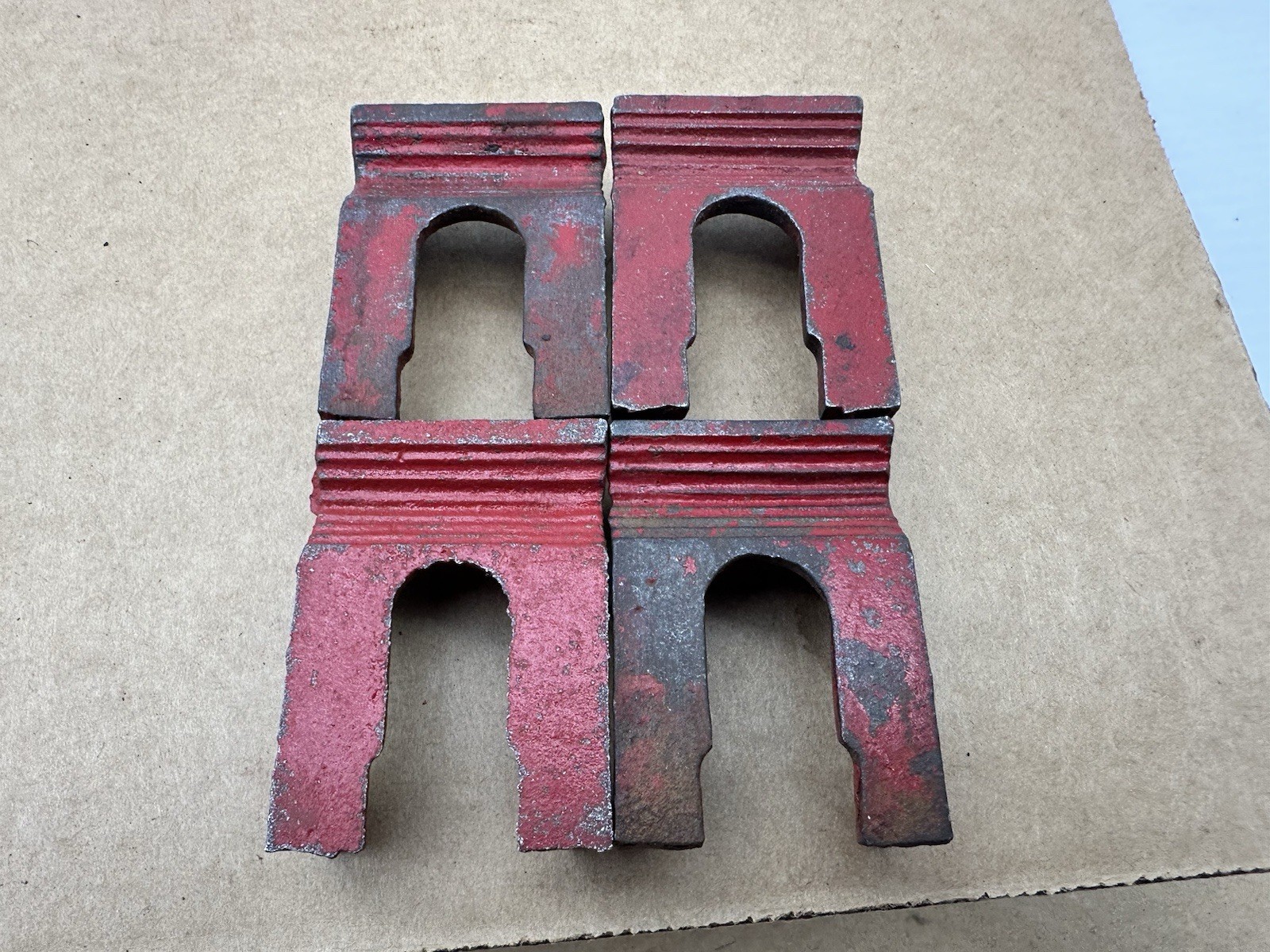 Vintage Bench Vise Removable Pipe Jaws Numbered 435 – Set Of 4 Pcs Replacement