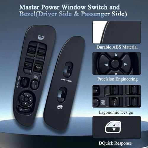 Master Power Window Switch & Bezel Set (Driver/Passenger Side) – Compatible