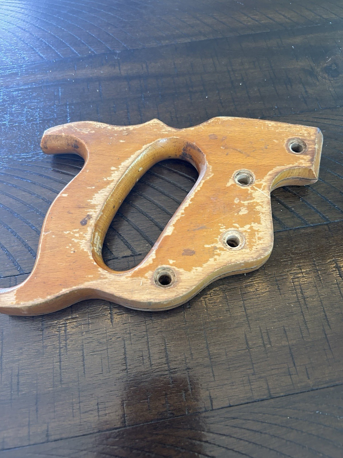 Vtg Antique Disston USA hand saw wood handle Wheat Pattern