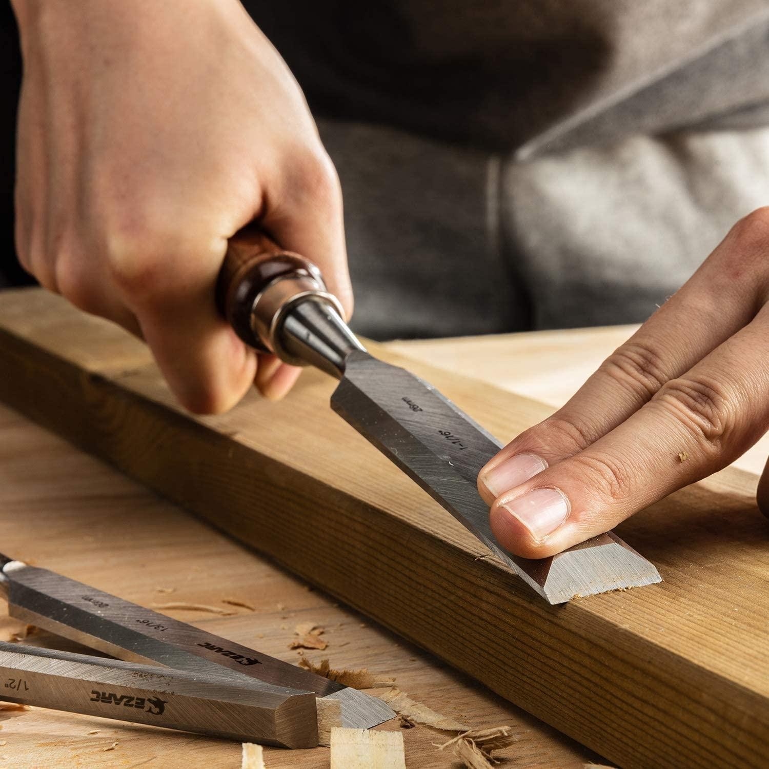 WOODWORKING CHISEL TOOL SET WITH ELEGANT WOODEN CASE PERFECT GIFT FOR MEN