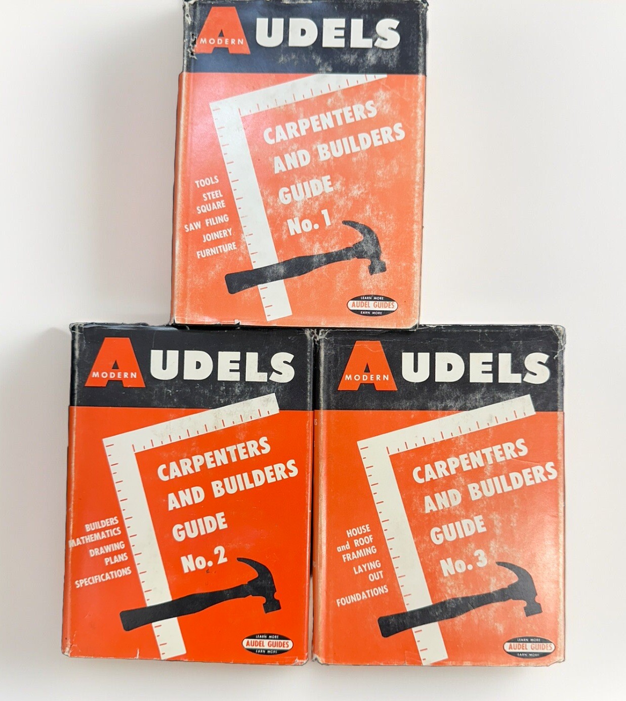 AUDELS Carpenters and Builders Guide 1963 Frank P Graham Hardcover Numbers 1-3