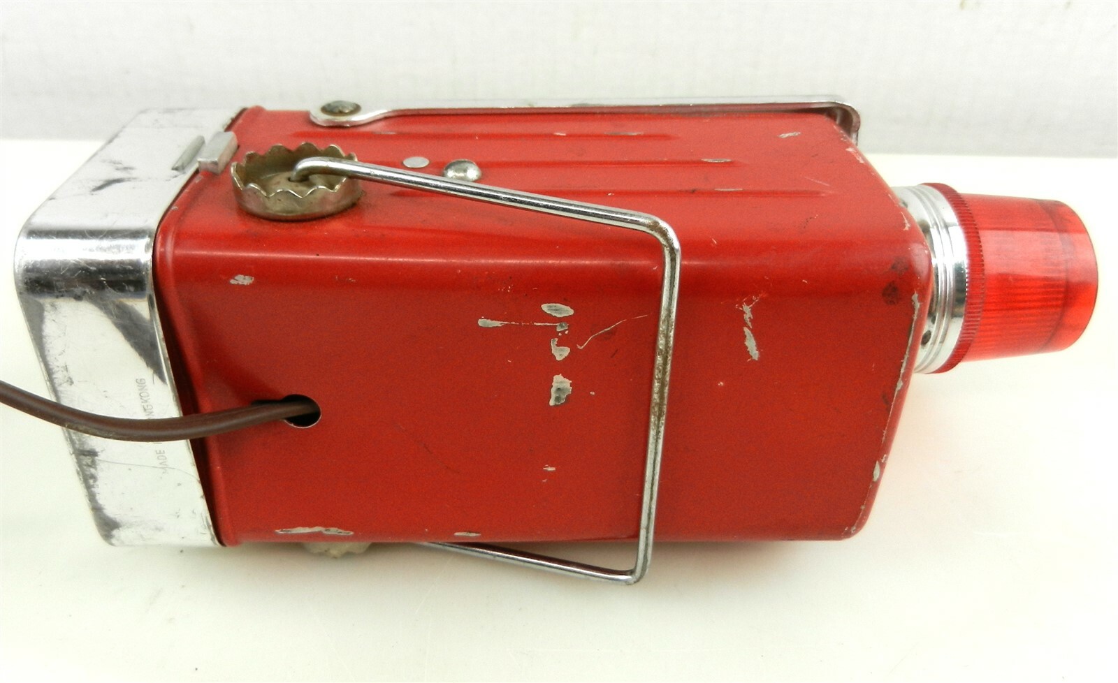 Vtg Motorist’s USALITE Beacon & Raising Flasher Adjustable Stand Red/Chrome T08