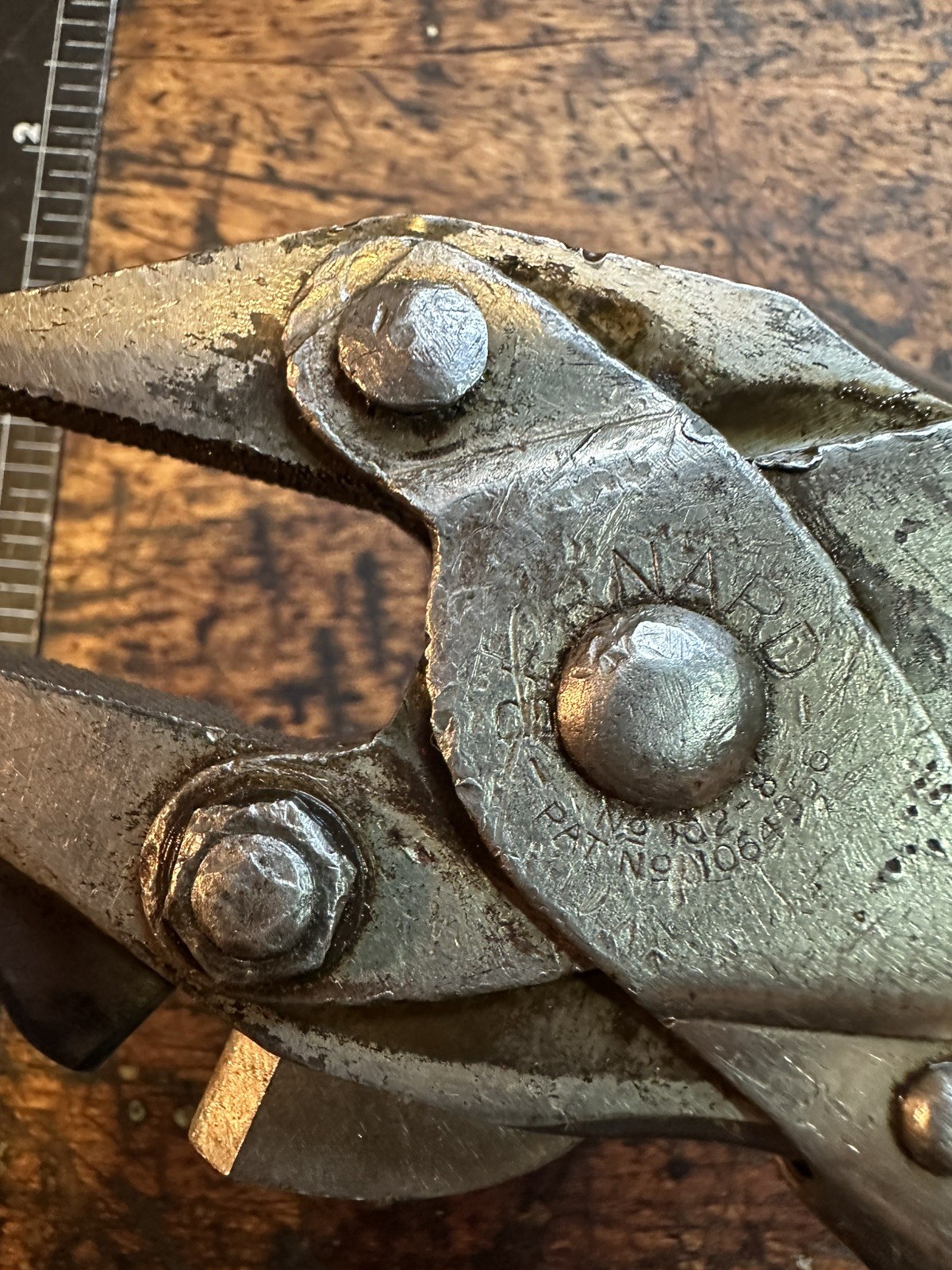 Antique No 102-8. 8″ 1892 W. Schollhorn Co Bernard’s Parallel Jaw Pliers Patent