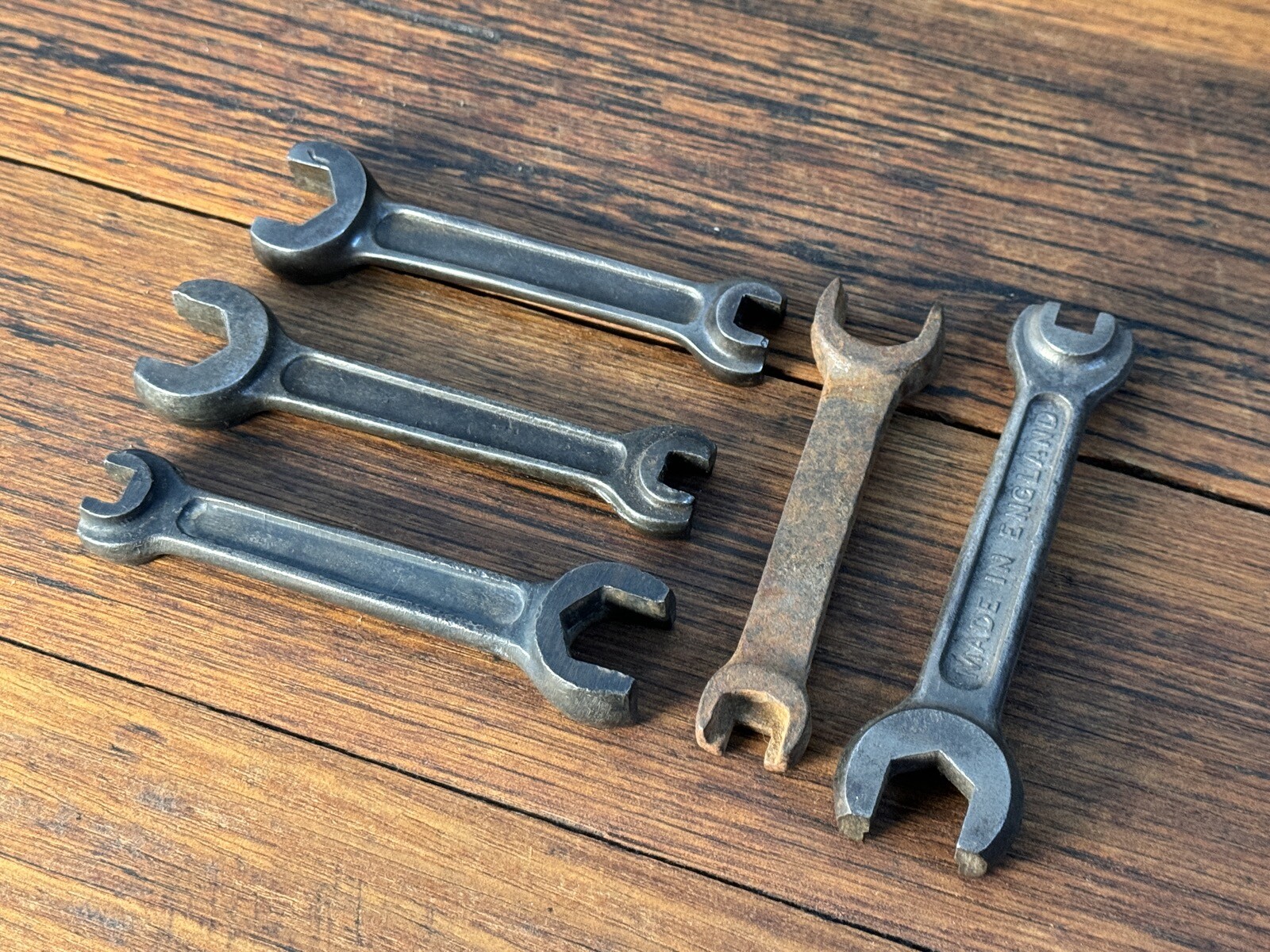 Vintage Lot x5 Bicycle Motorcycle Spanners CYCLO Millennium Brooks British #12