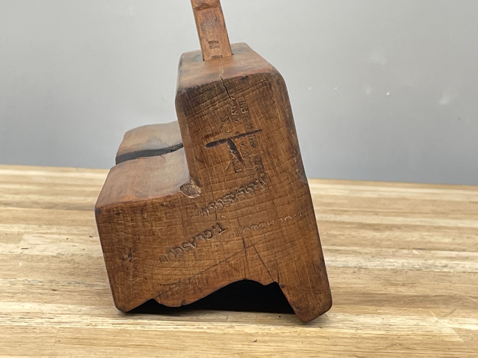 Vintage Large Tyzack Complex Moulding Plane Lambs Tongue Sash Plane Tool